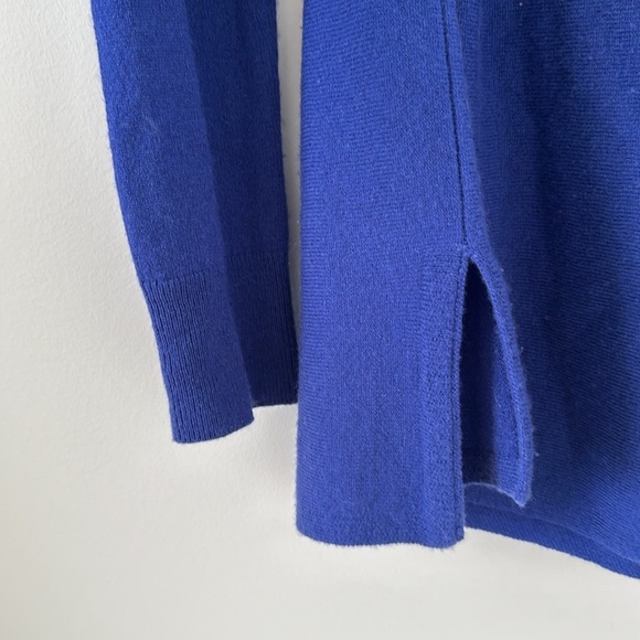 Vince 100% Cashmere Banded Boat Neck Sweater Blue Knit Sweater Crewneck Soft New - Picture 5 of 9